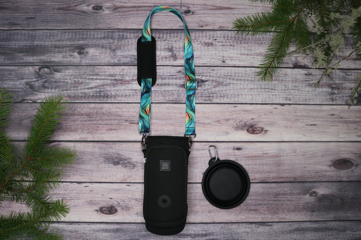 Arctic Cosmos Crossbody Water Bottle Holder in Two Sizes