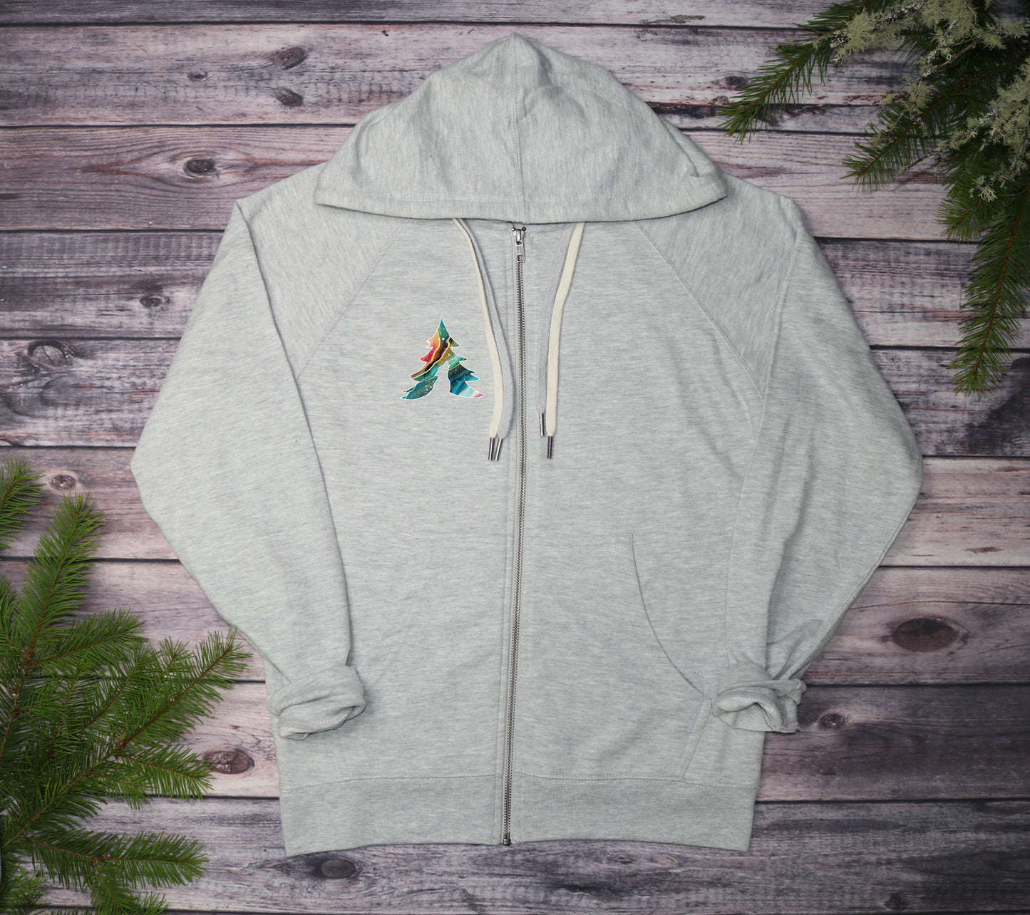 Arctic Cosmos Lightweight Terry Zip-Up Hoodie