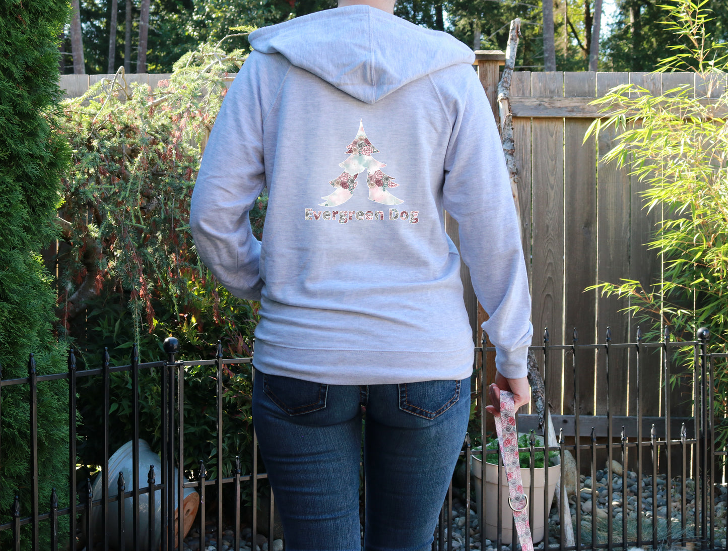 Blooming Elegance Lightweight Terry Zip-Up Hoodie