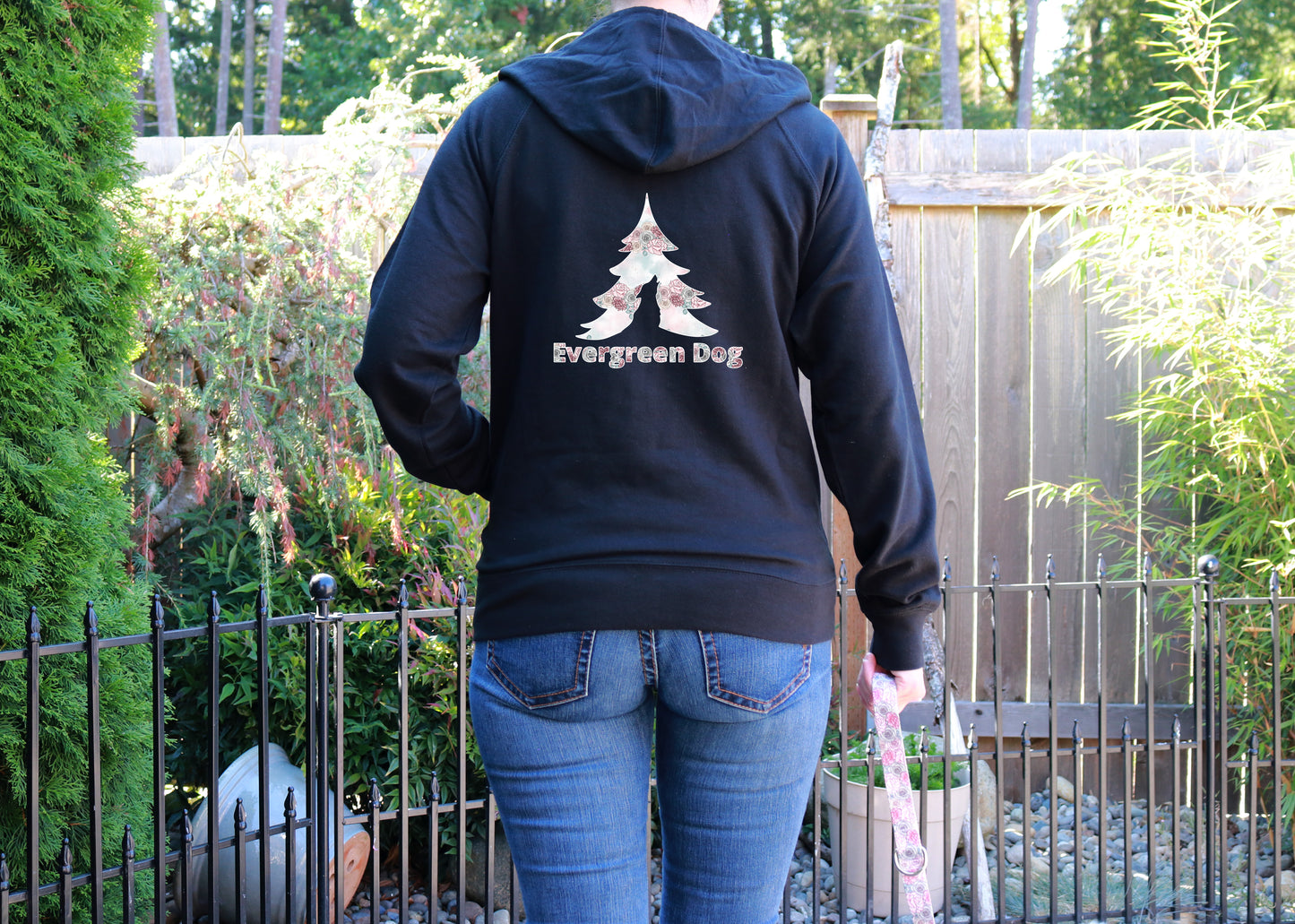 Blooming Elegance Lightweight Terry Zip-Up Hoodie