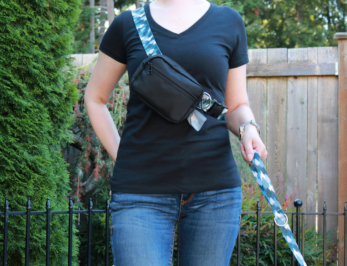 Blue Camo Trees Fanny Pack