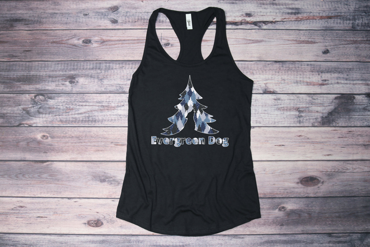 Blue Camo Trees Women's Tank
