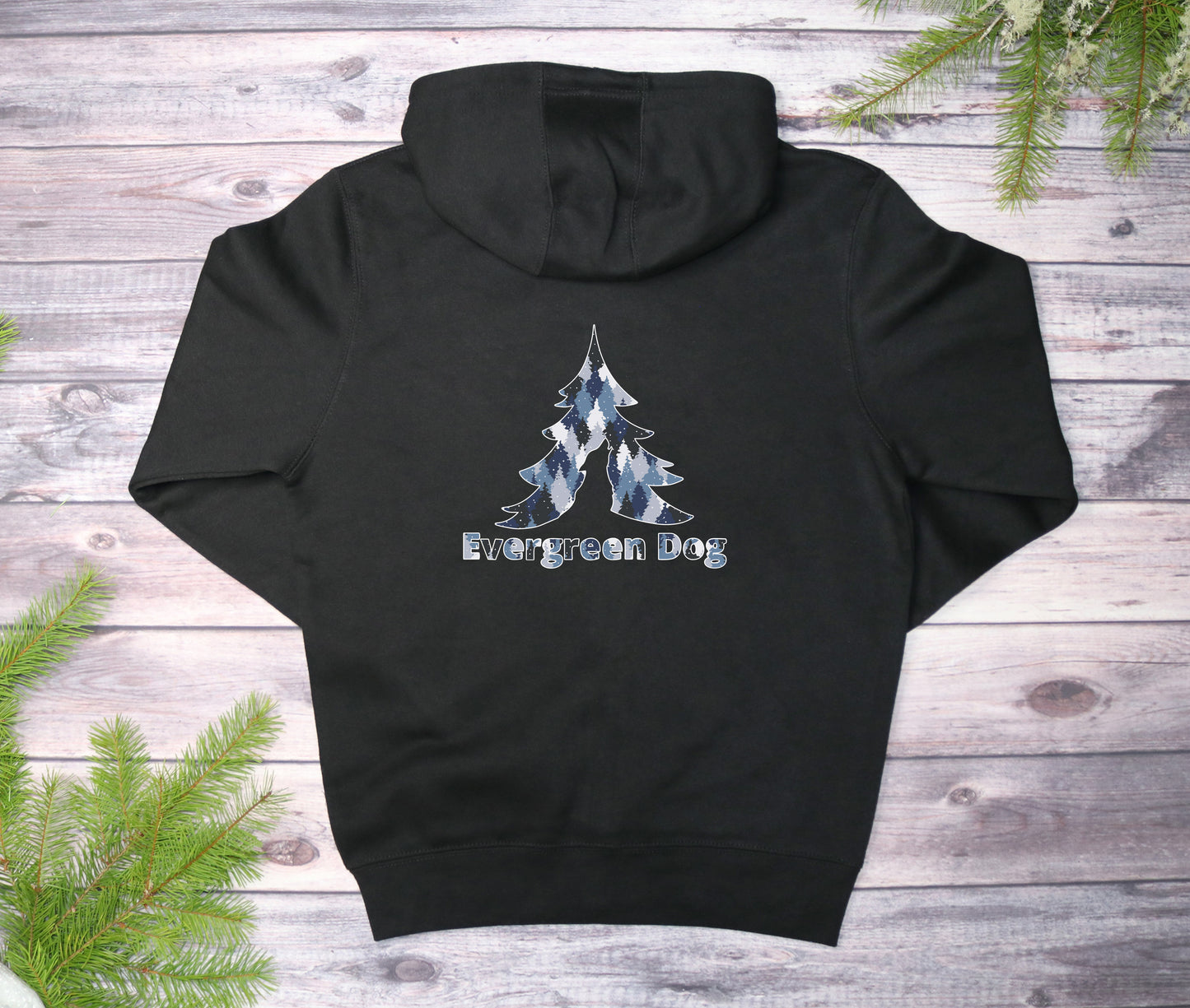 Blue Camo Trees Midweight Zip-Up Hoodie
