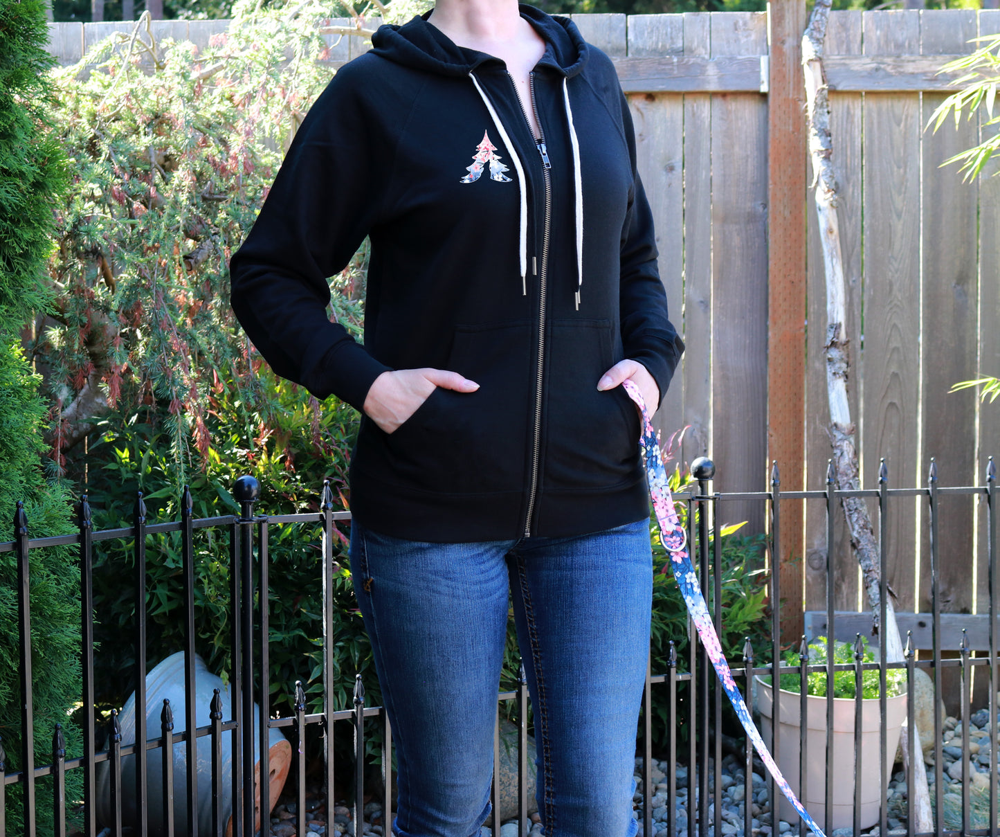 Cherry Blossom Dreams Lightweight Terry Zip-Up Hoodie
