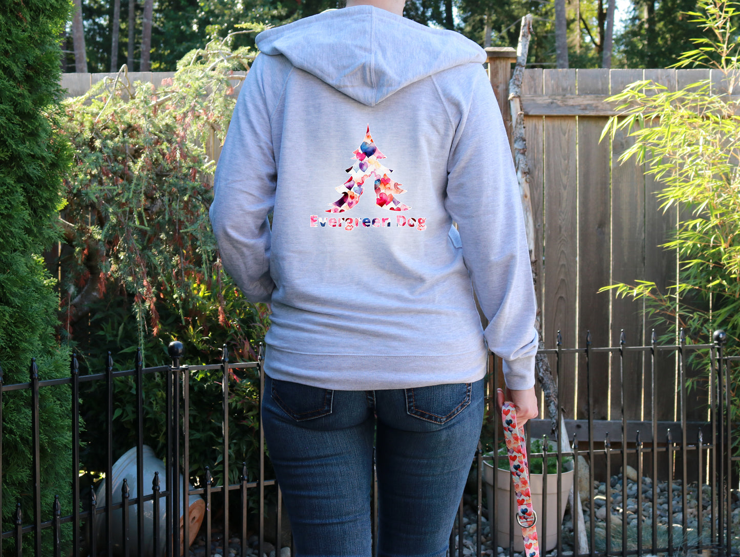 Dancing Hearts Lightweight Terry Zip-Up Hoodie