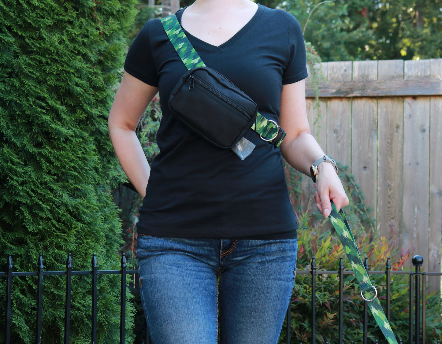 Green Camo Trees Fanny Pack