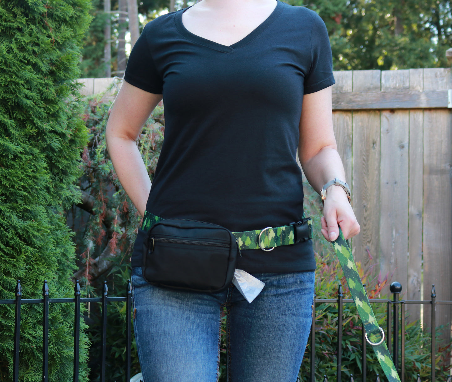 Green Camo Trees Fanny Pack