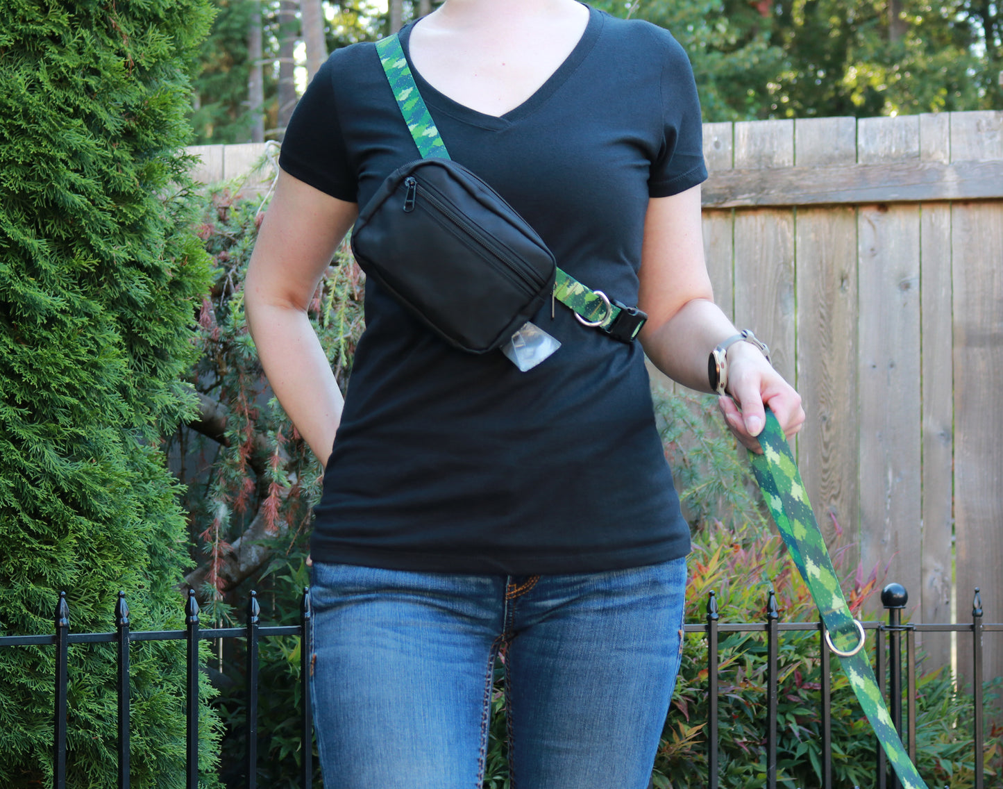 Green Camo Trees Fanny Pack