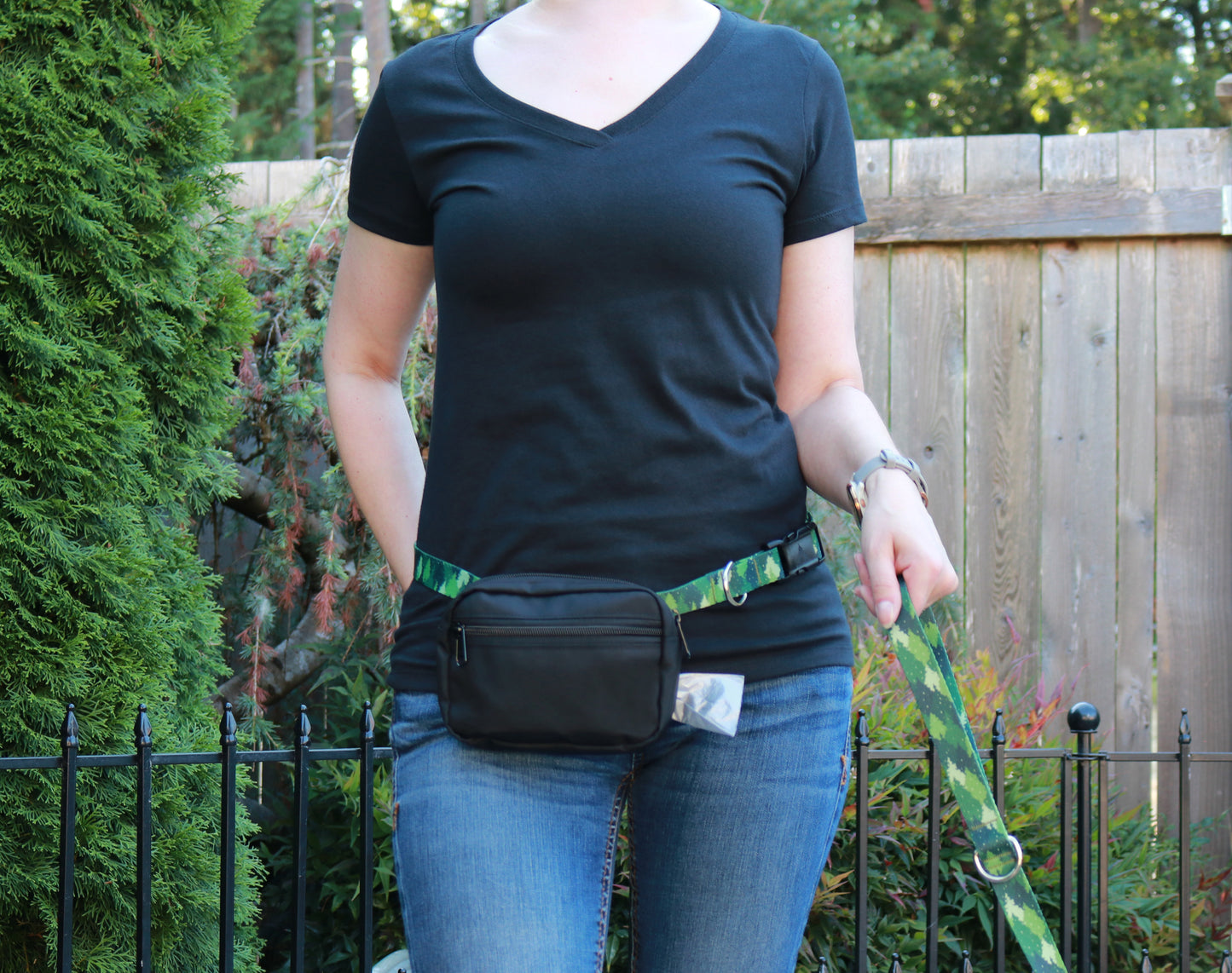 Green Camo Trees Fanny Pack
