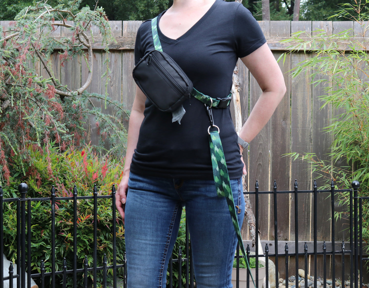 Green Camo Trees Fanny Pack