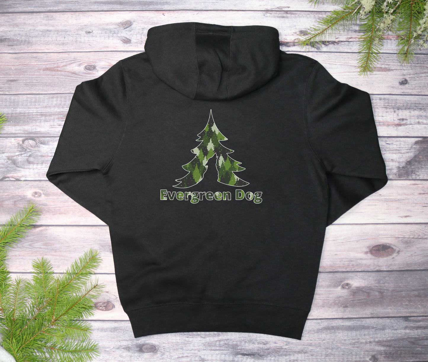 Green Camo Trees Midweight Zip-Up Hoodie