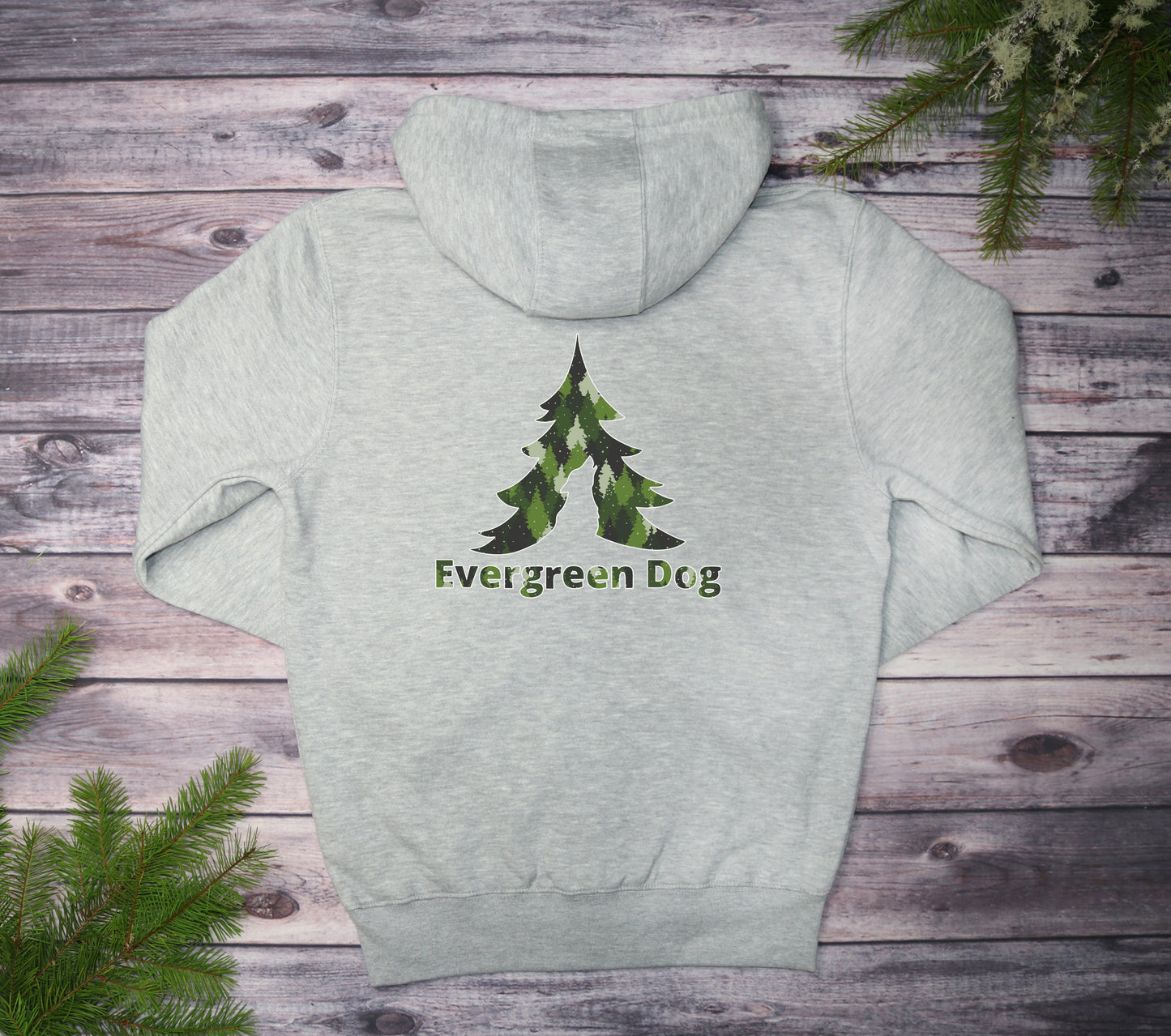 Green Camo Trees Midweight Zip-Up Hoodie
