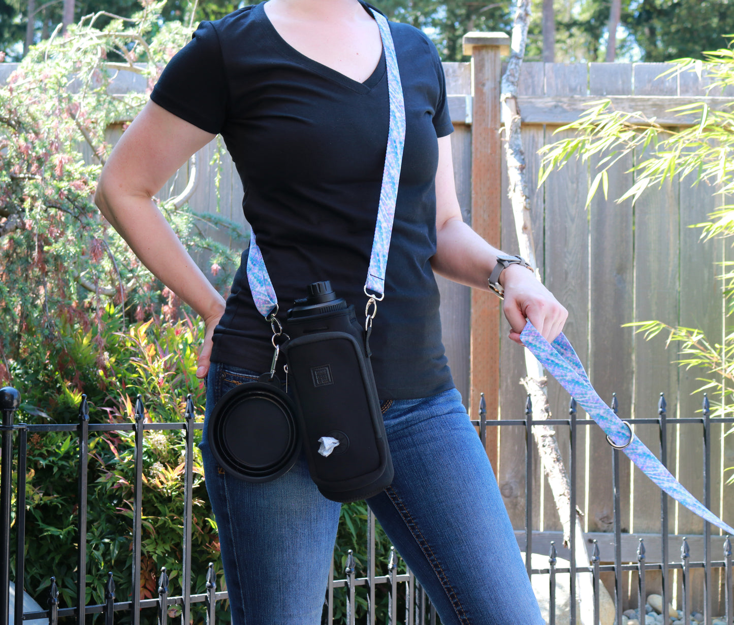 Pastel Storm Crossbody Water Bottle Holder