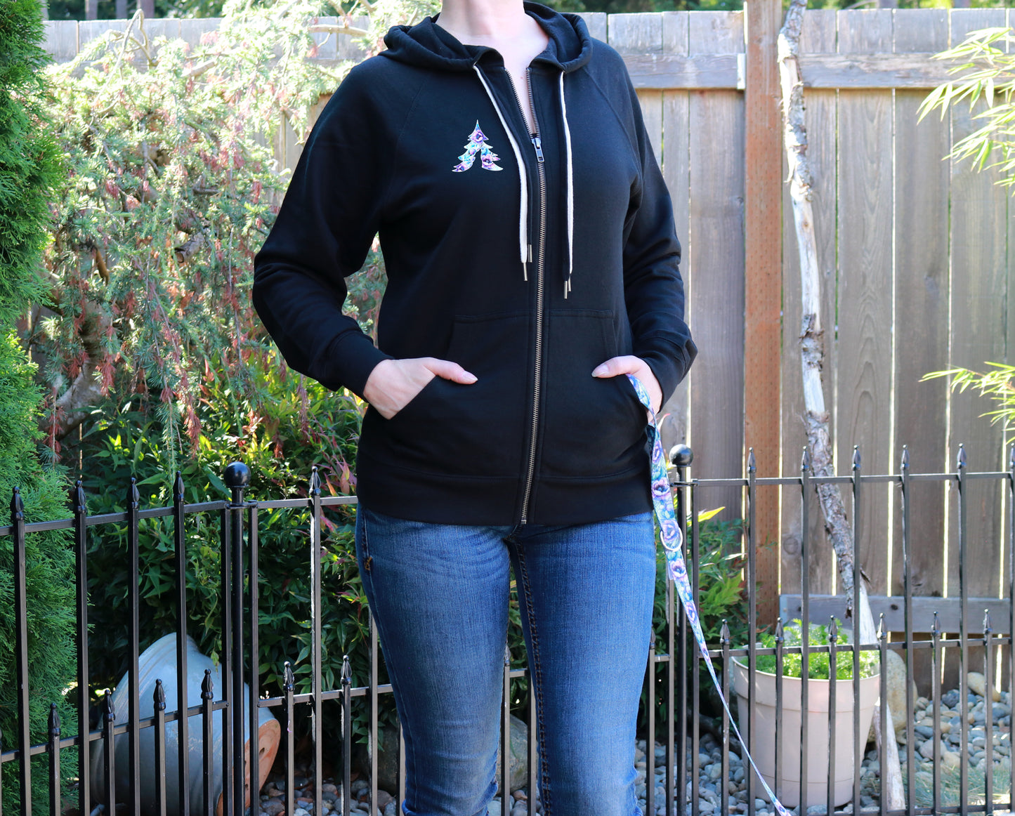 Peony Fantasy Lightweight Terry Zip-Up Hoodie