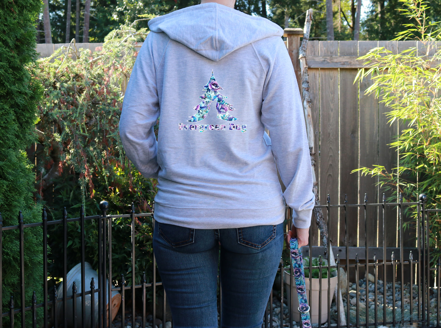 Peony Fantasy Lightweight Terry Zip-Up Hoodie