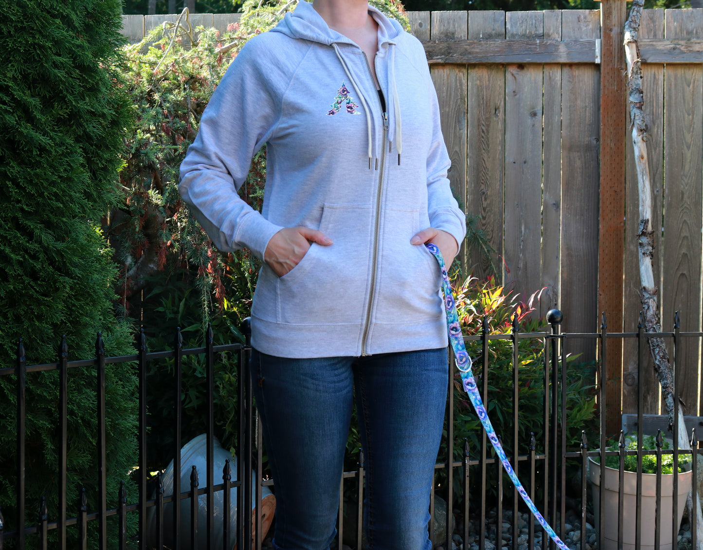 Peony Fantasy Lightweight Terry Zip-Up Hoodie