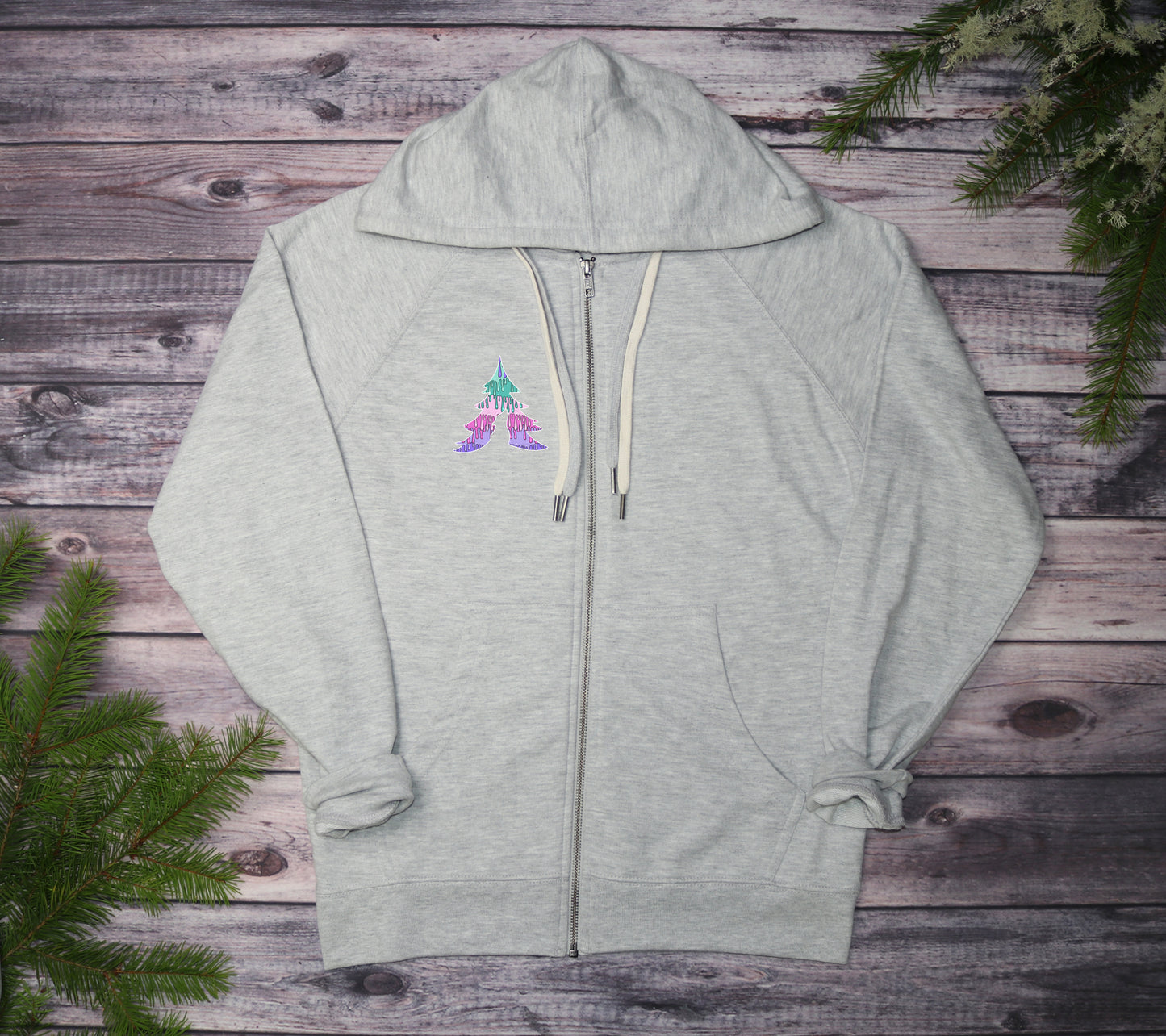 Playful Drips Lightweight Terry Zip-Up Hoodie