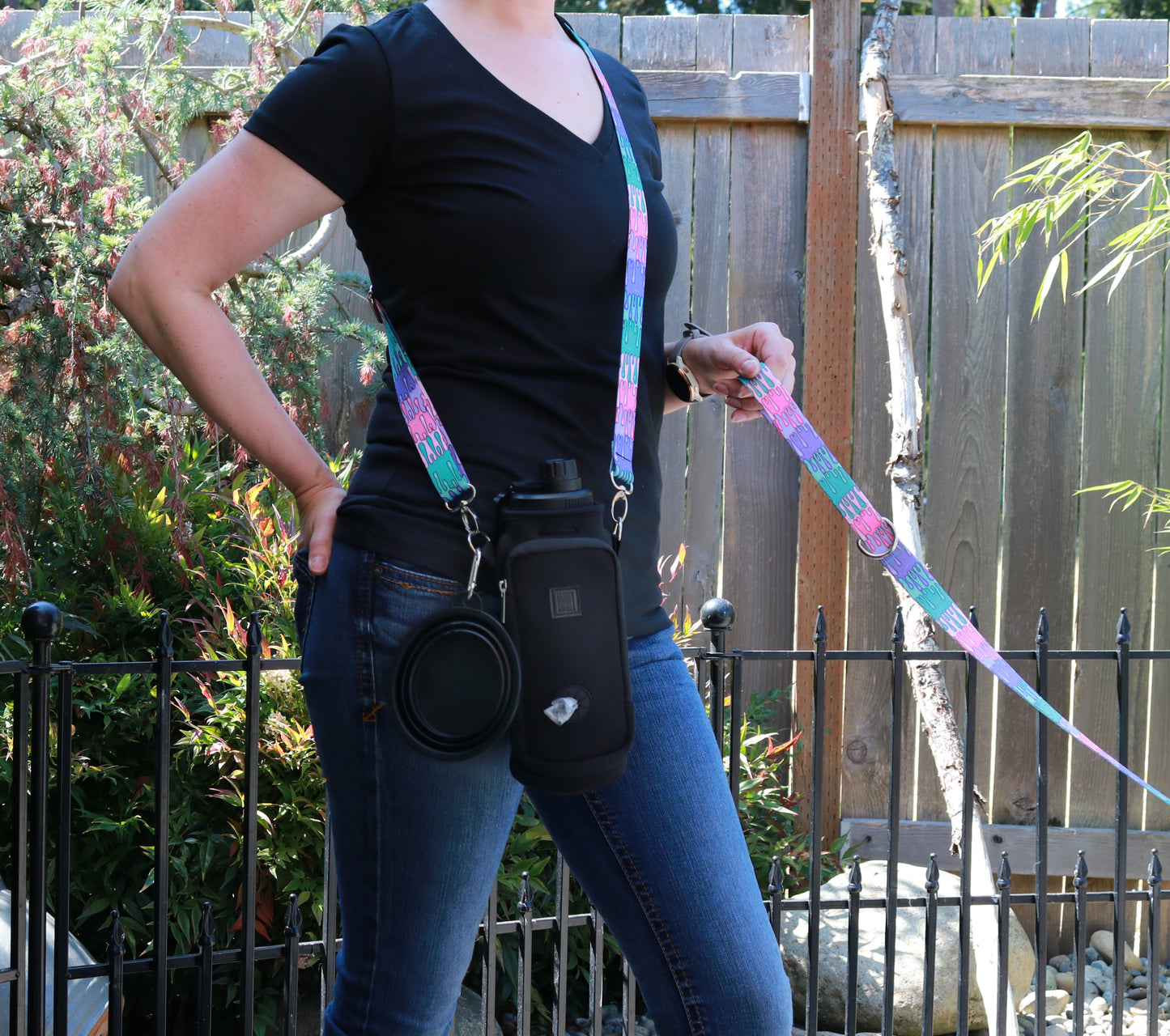 Playful Drips Crossbody Water Bottle Holder
