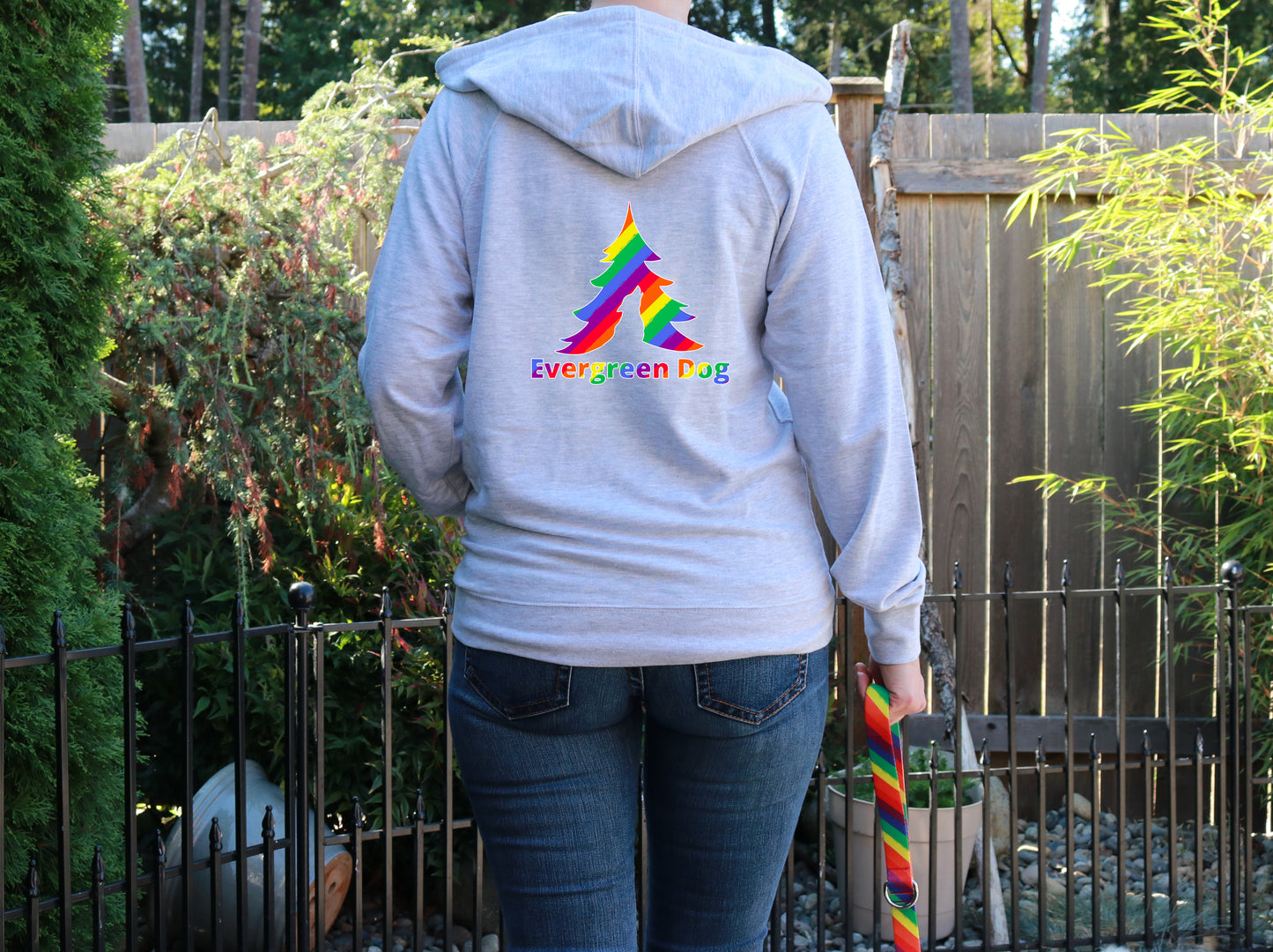 Pride Rainbow Lightweight Terry Zip-Up Hoodie