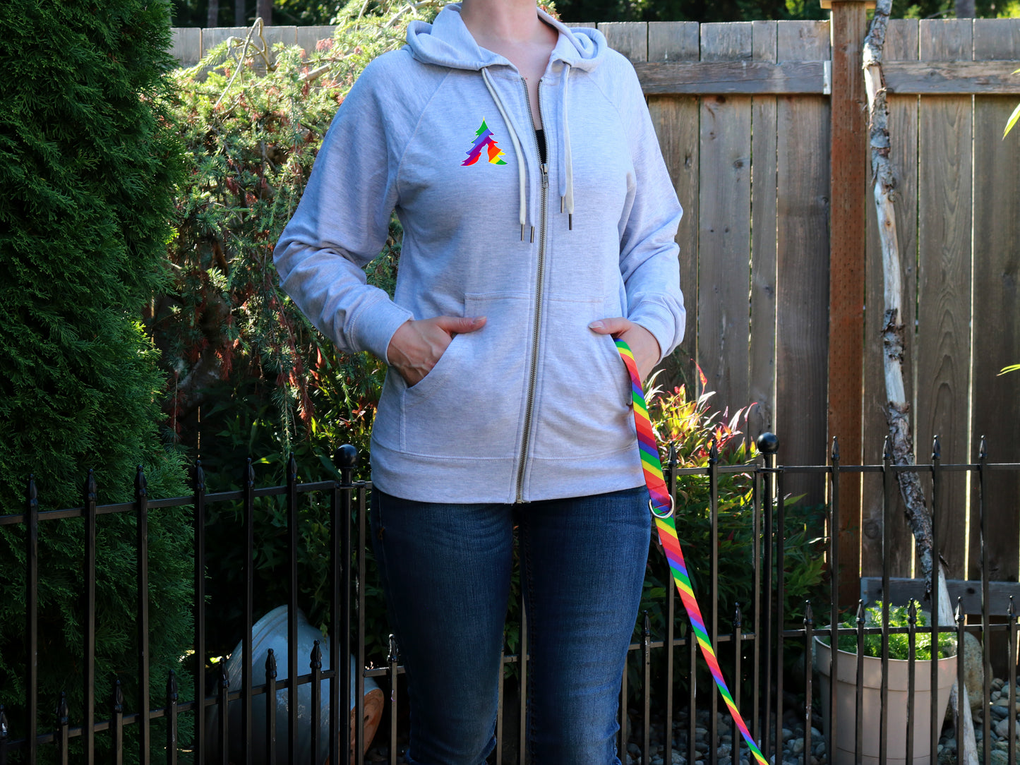 Pride Rainbow Lightweight Terry Zip-Up Hoodie