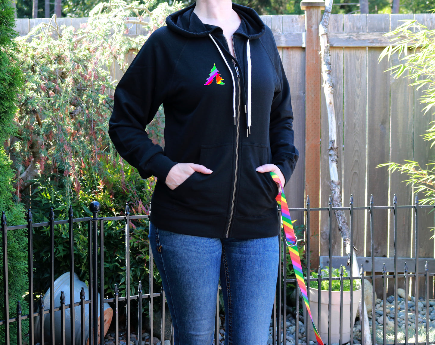 Pride Rainbow Lightweight Terry Zip-Up Hoodie