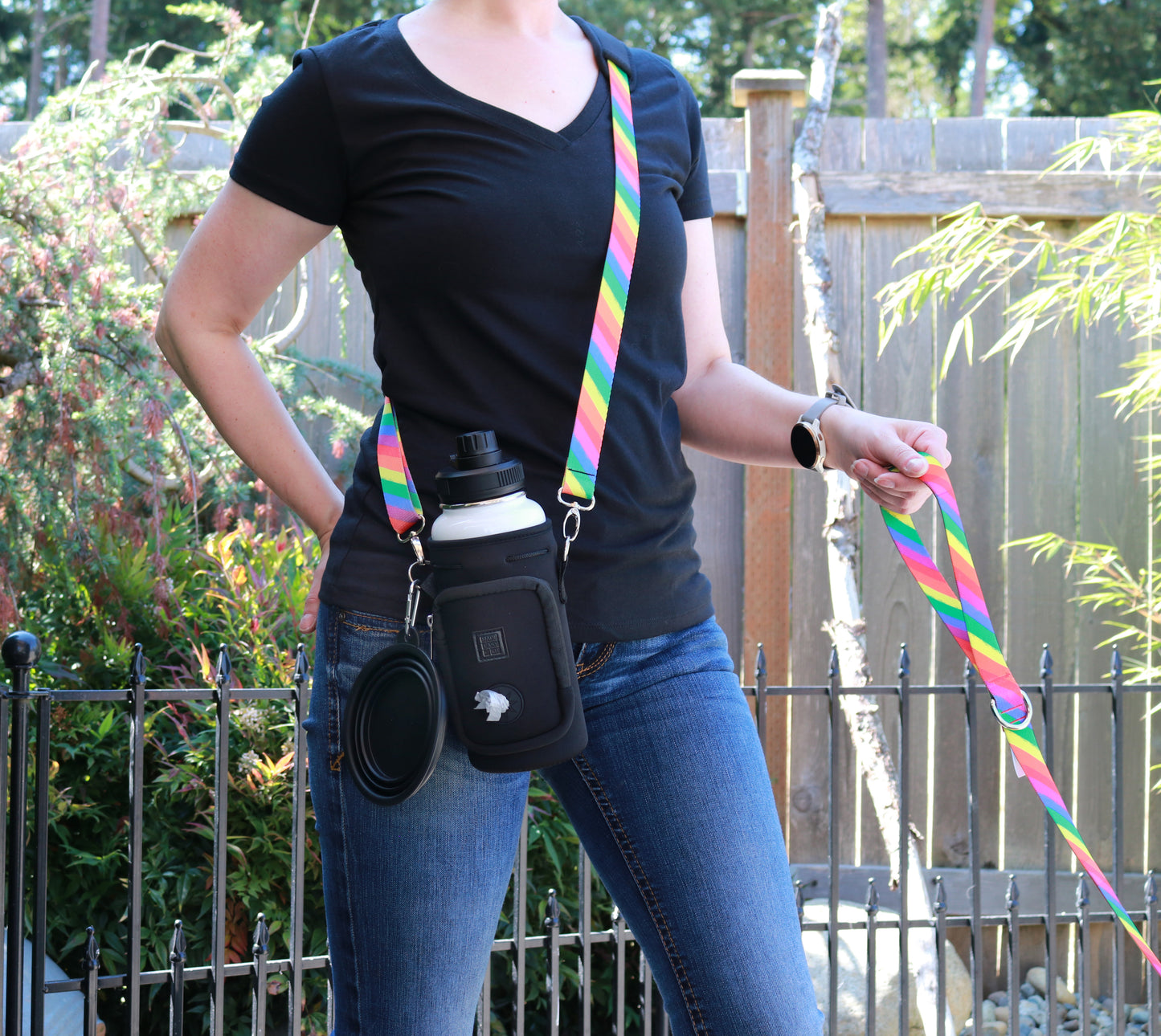 Pride Rainbow Crossbody Water Bottle Holder