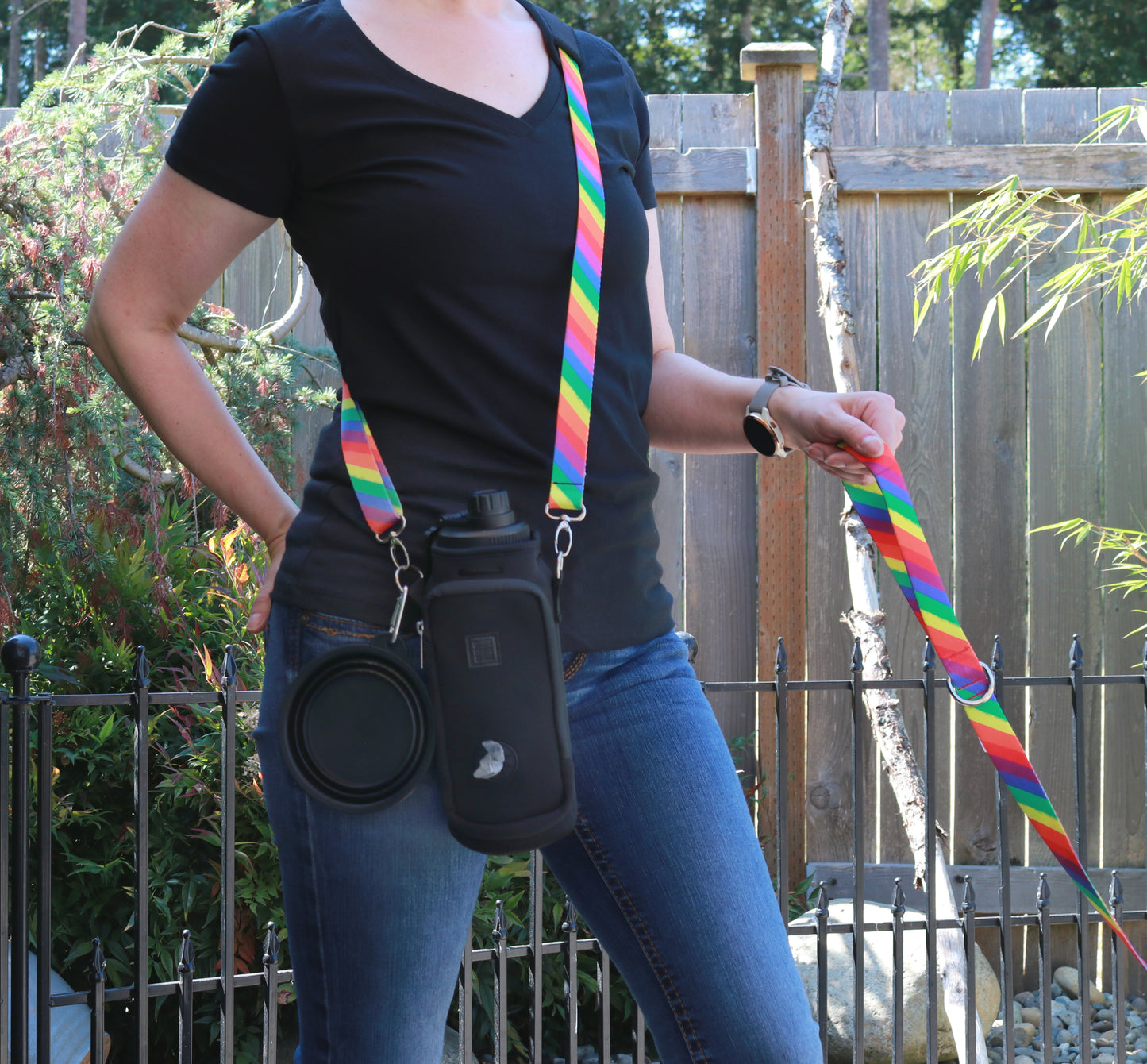 Pride Rainbow Crossbody Water Bottle Holder