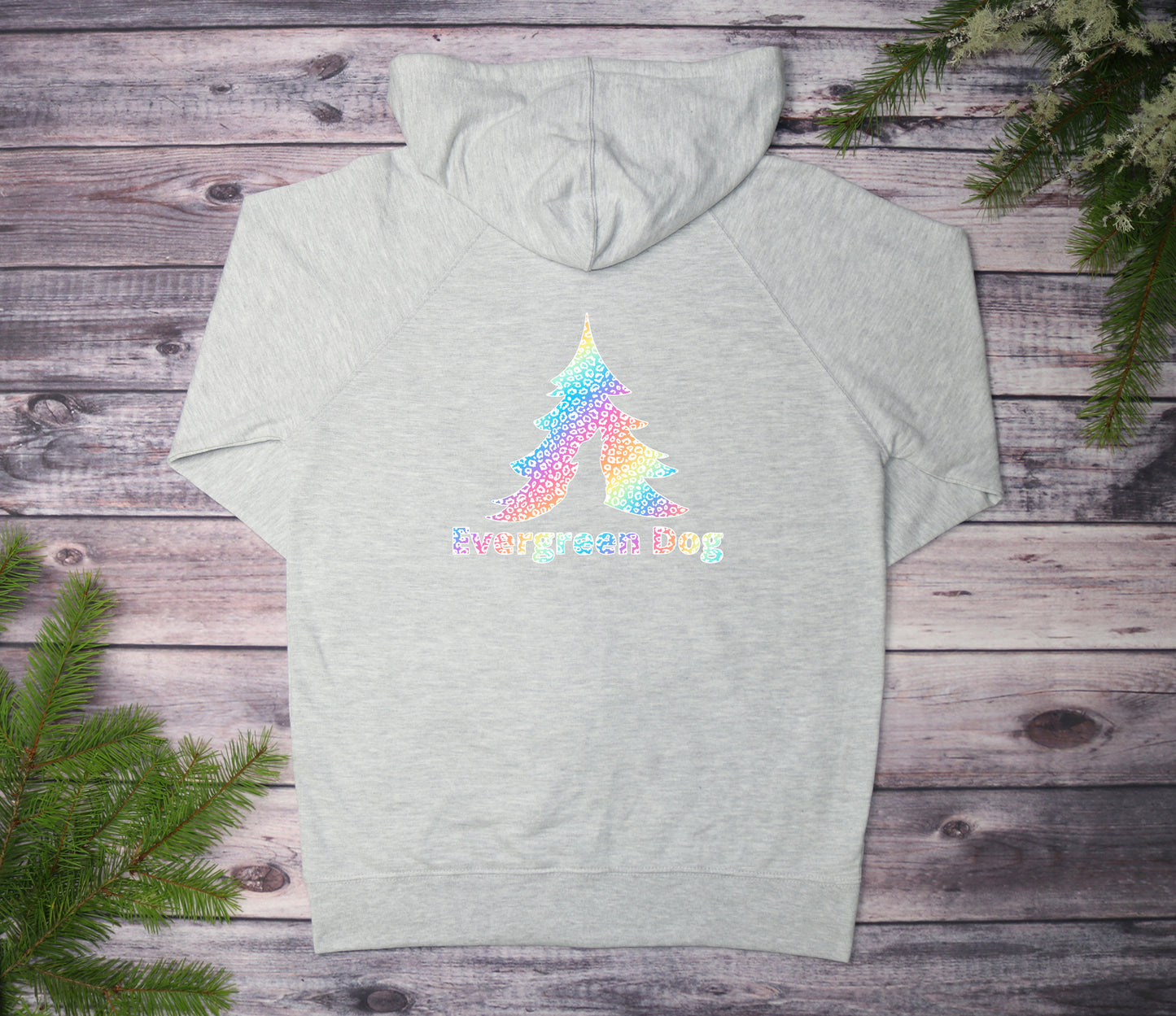 Rainbow Leopard Lightweight Terry Zip-Up Hoodie