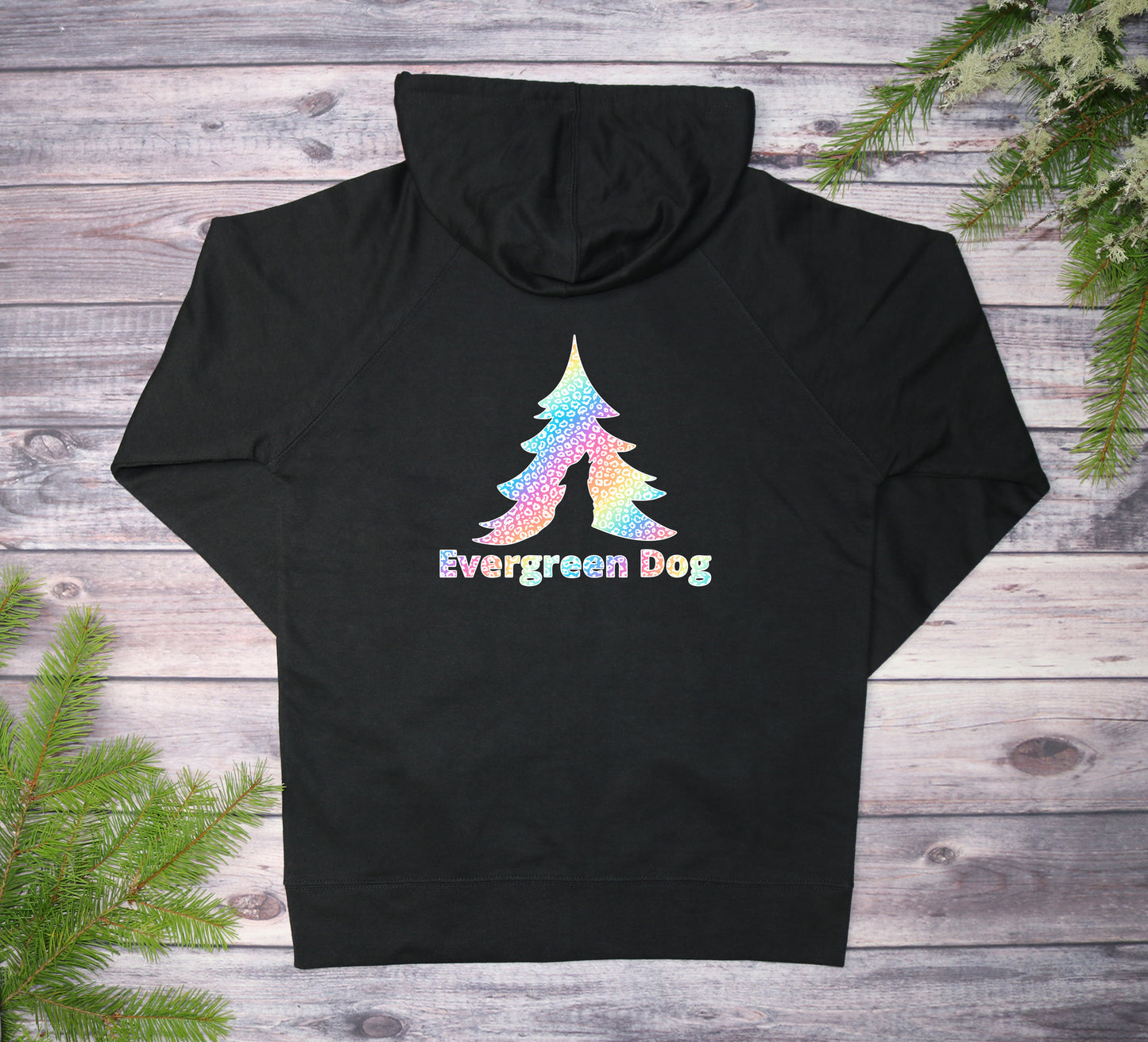 Rainbow Leopard Lightweight Terry Zip-Up Hoodie