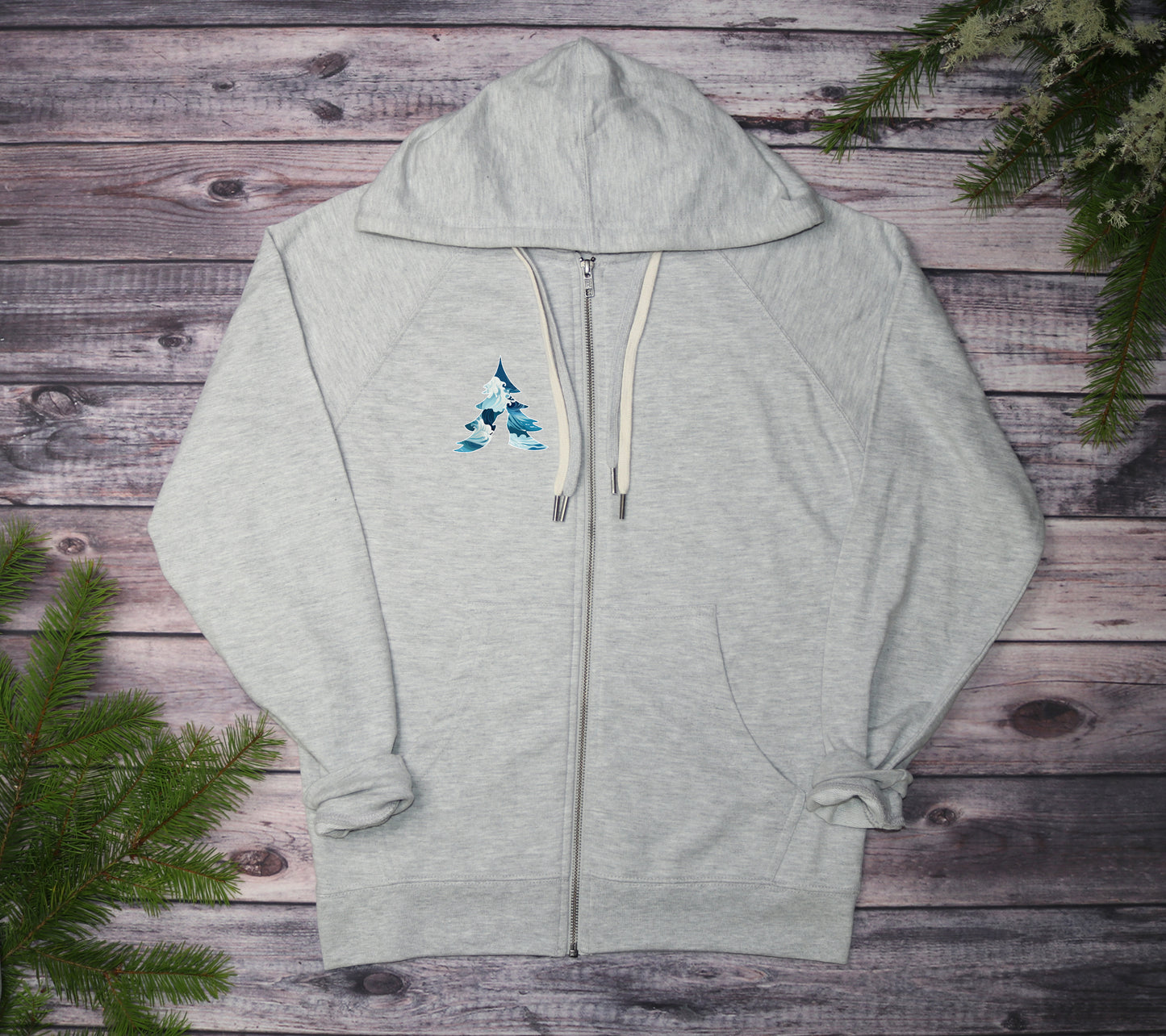 Sublime Waves Lightweight Terry Zip-Up Hoodie