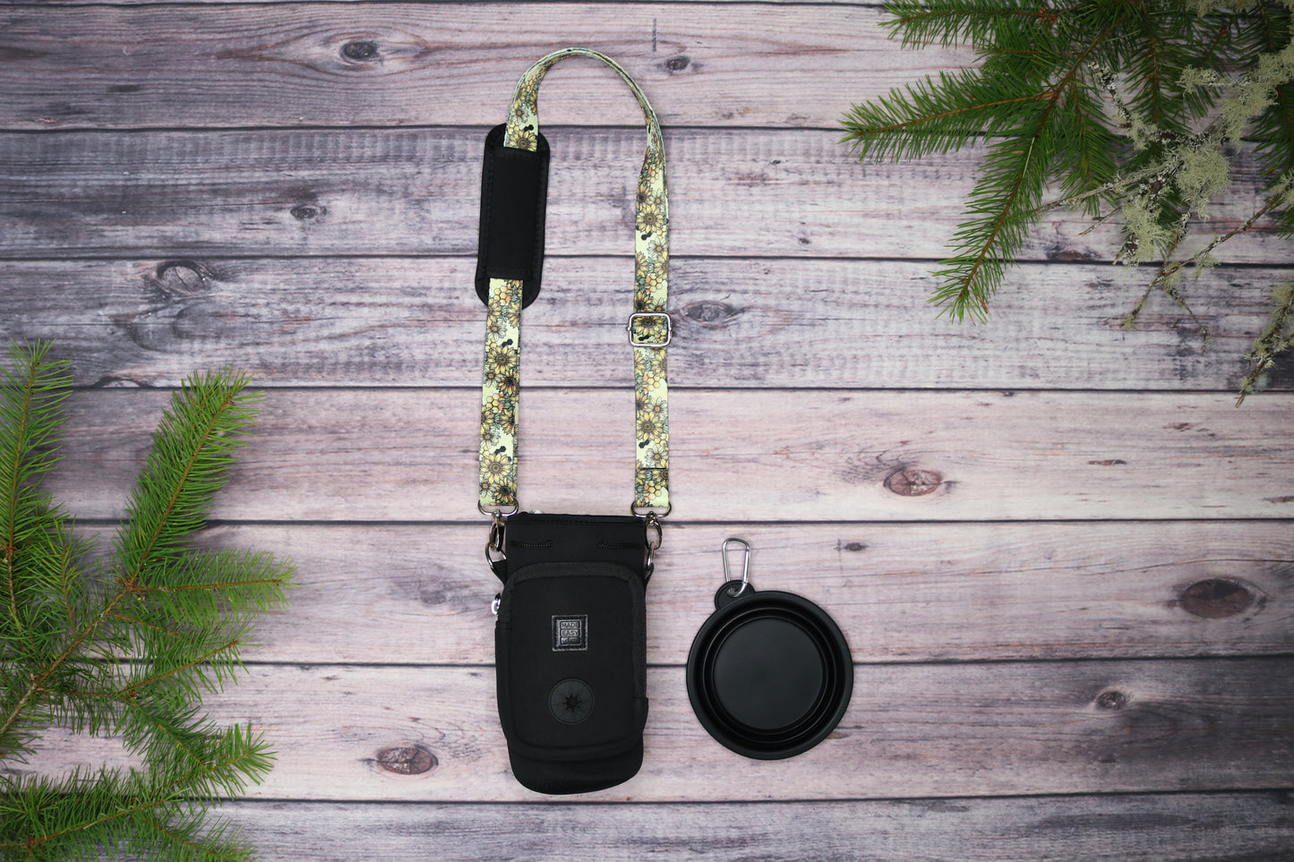 Sunflowers & Honey Crossbody Water Bottle Holder