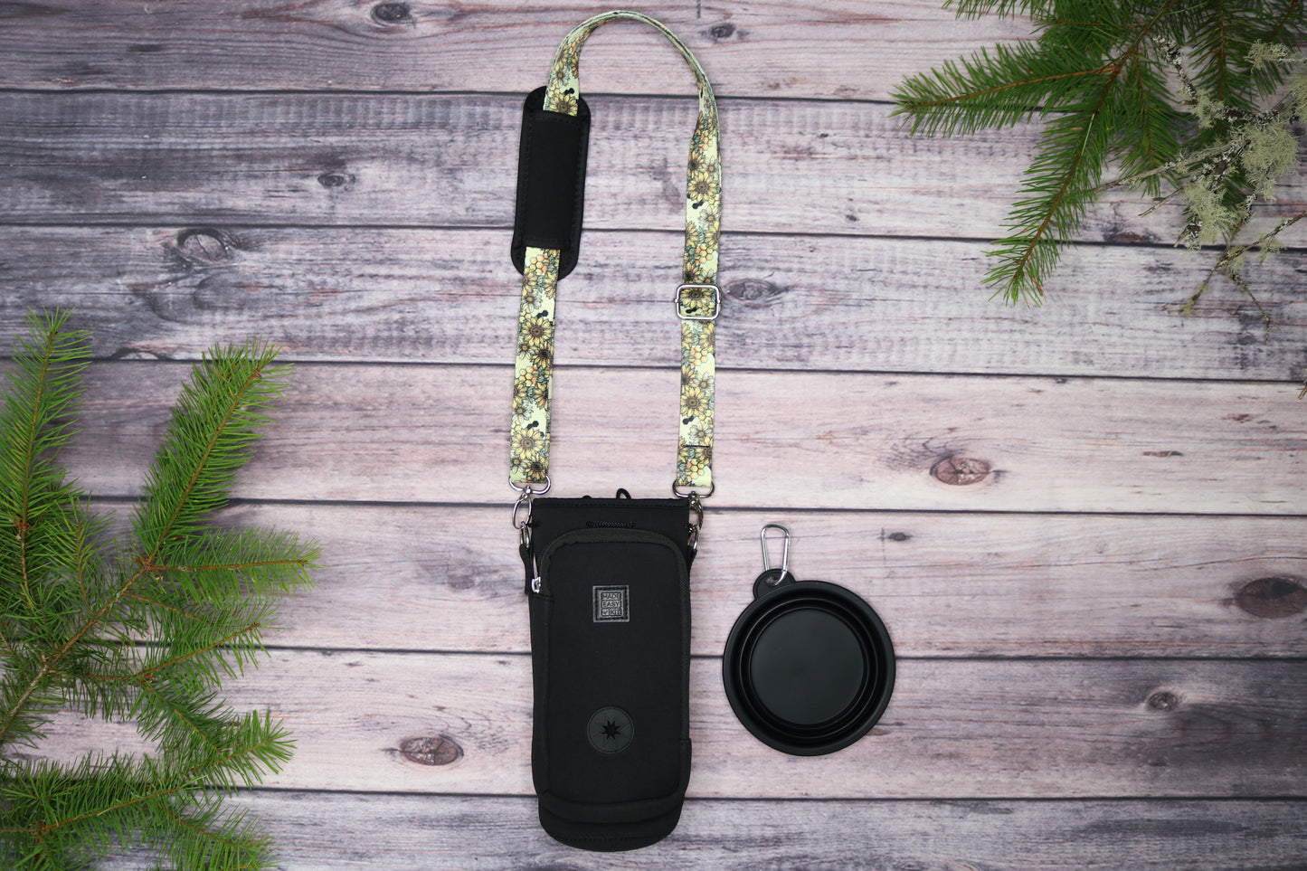 Sunflowers & Honey Crossbody Water Bottle Holder