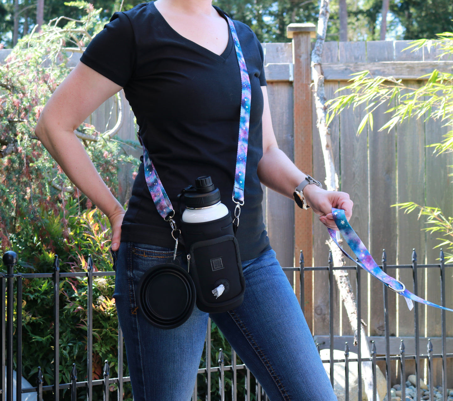 Twilight Galaxy Crossbody Water Bottle Holder