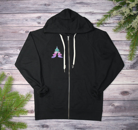 Playful Drips Lightweight Terry Zip-Up Hoodie