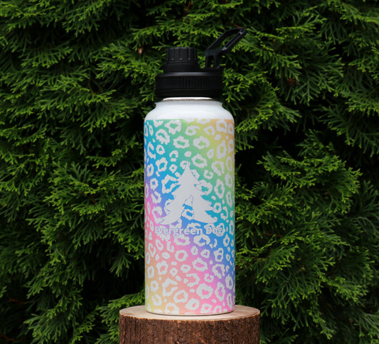 Rainbow Leopard 32oz. Water Bottle